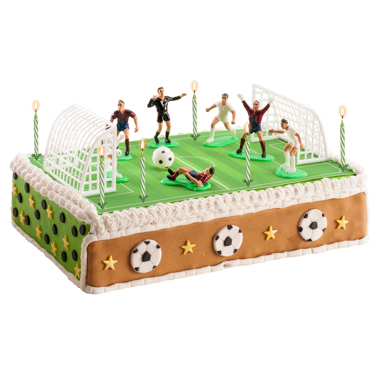 KIT PVC RETAIL FUTBOL CON 10 VELAS PARA DECORAR TARTAS