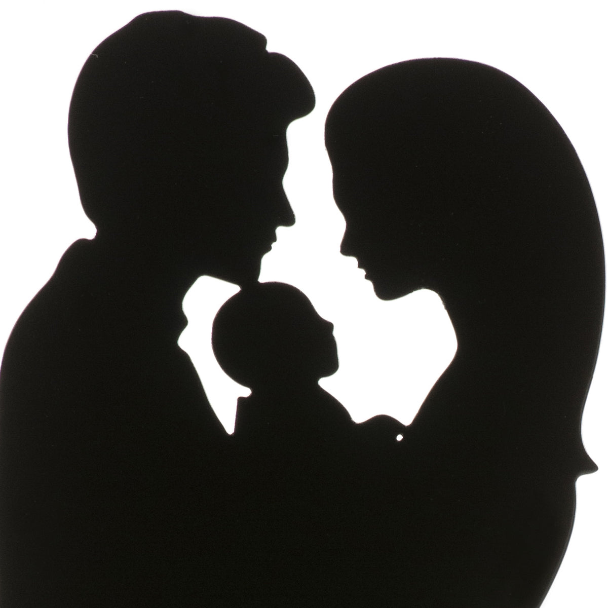 PAREJA BODA CON BEBE DE METAL NEGRO 18CM