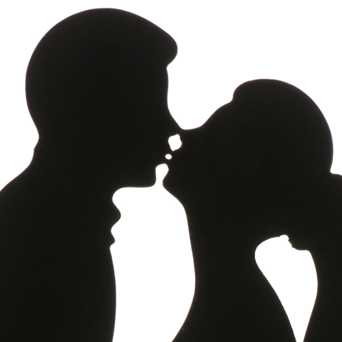 BLACK METAL WEDDING COUPLE KISS 18CM