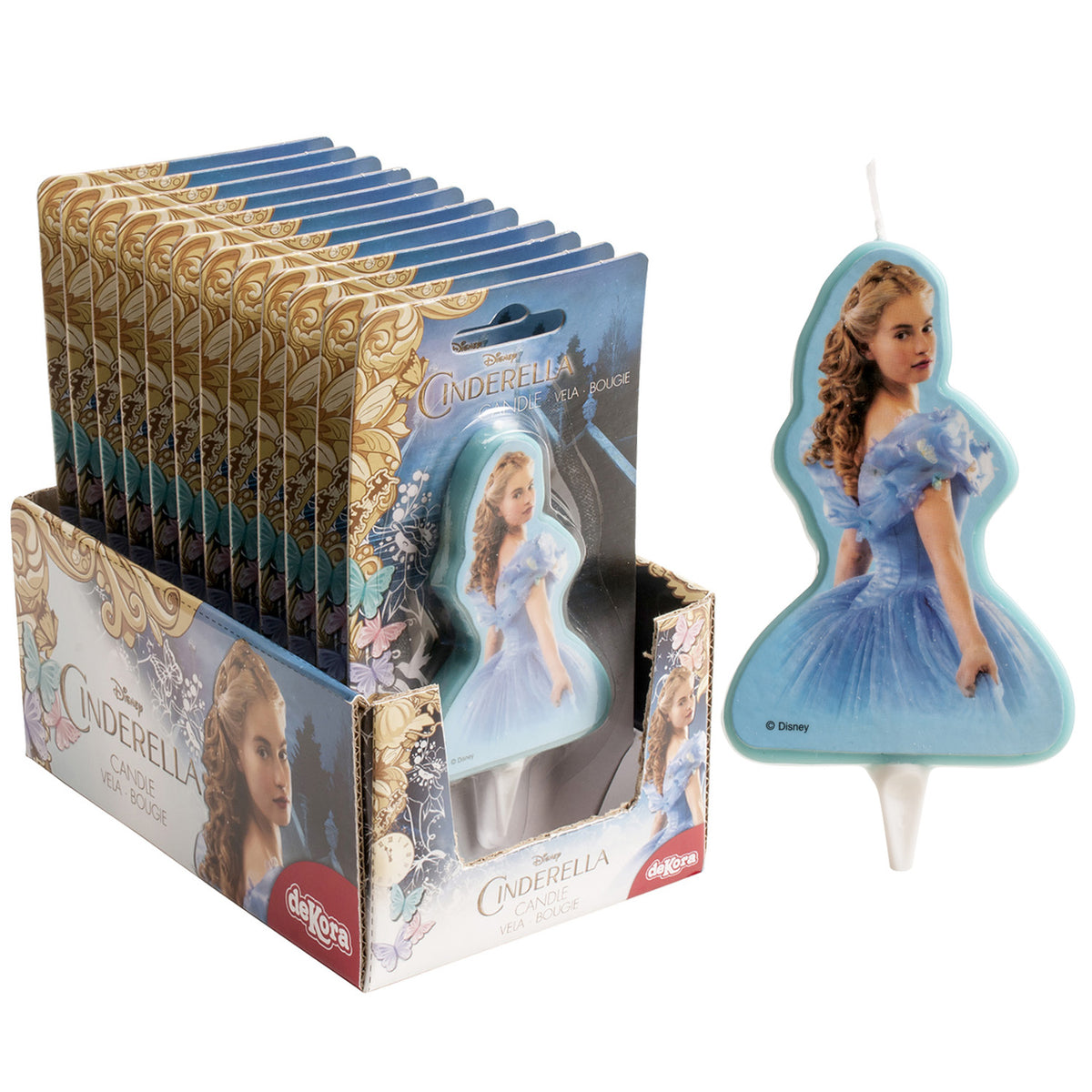 DISPLAY 12 VELAS 2D CINDERELLA 8CM