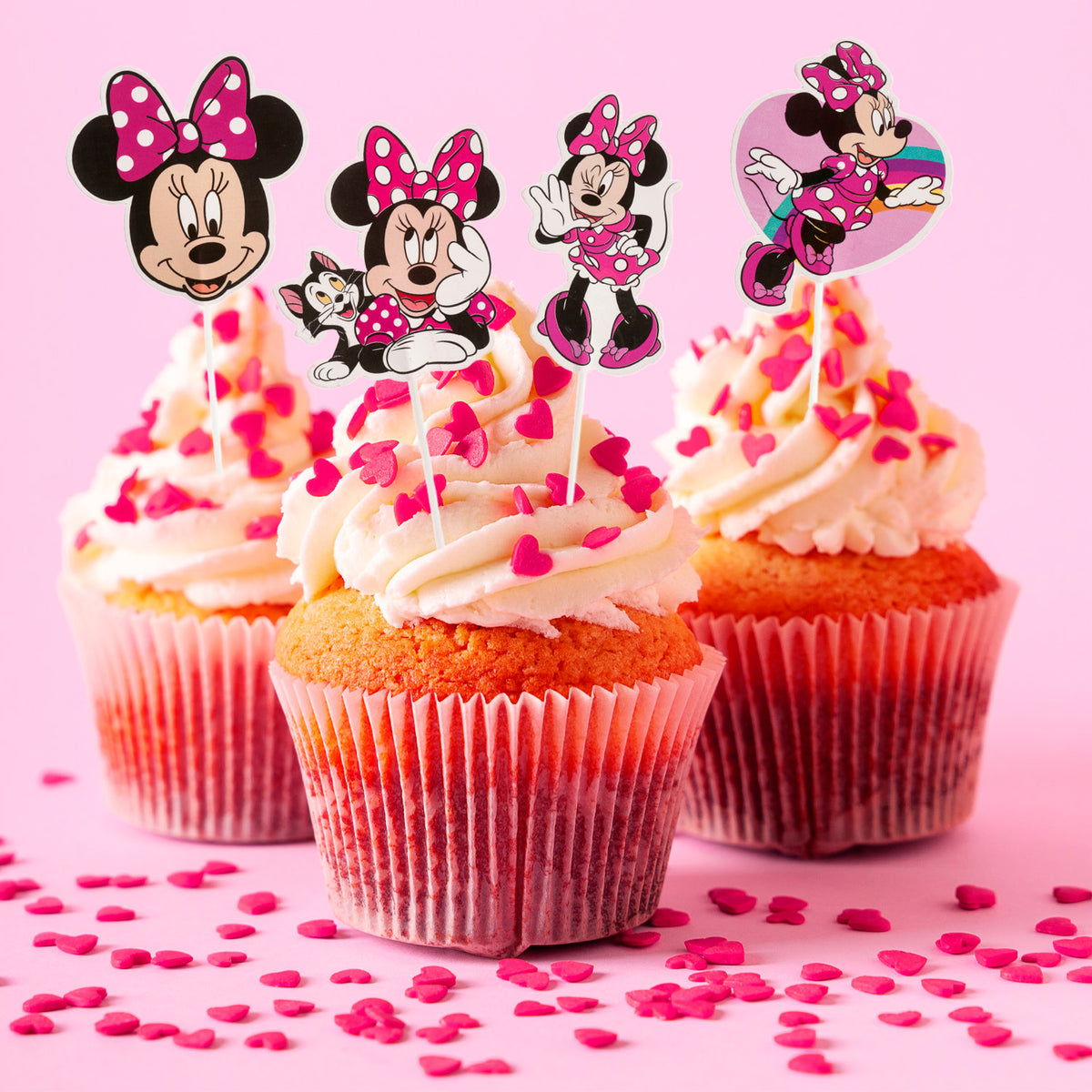 CAKE TOPPERS PAPEL MINNIE MOUSE 8 MODELOS 16 UNIDADES