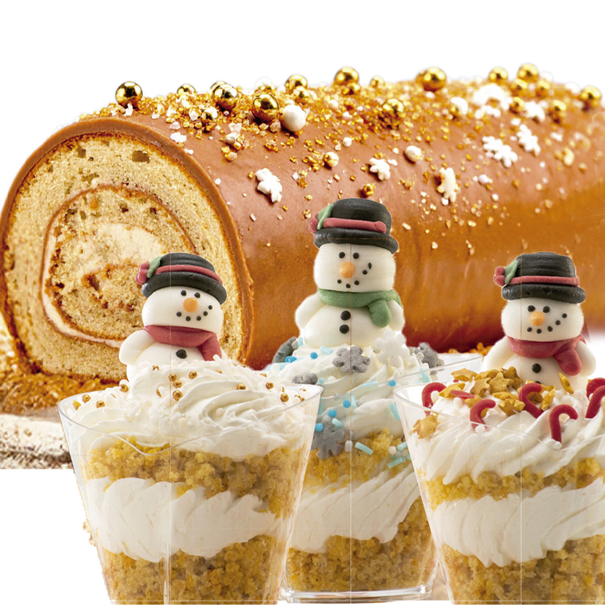 SPRINKLE MIX COPO DE NIEVE Y ESTRELLAS BLANCO Y DORADO 100GR