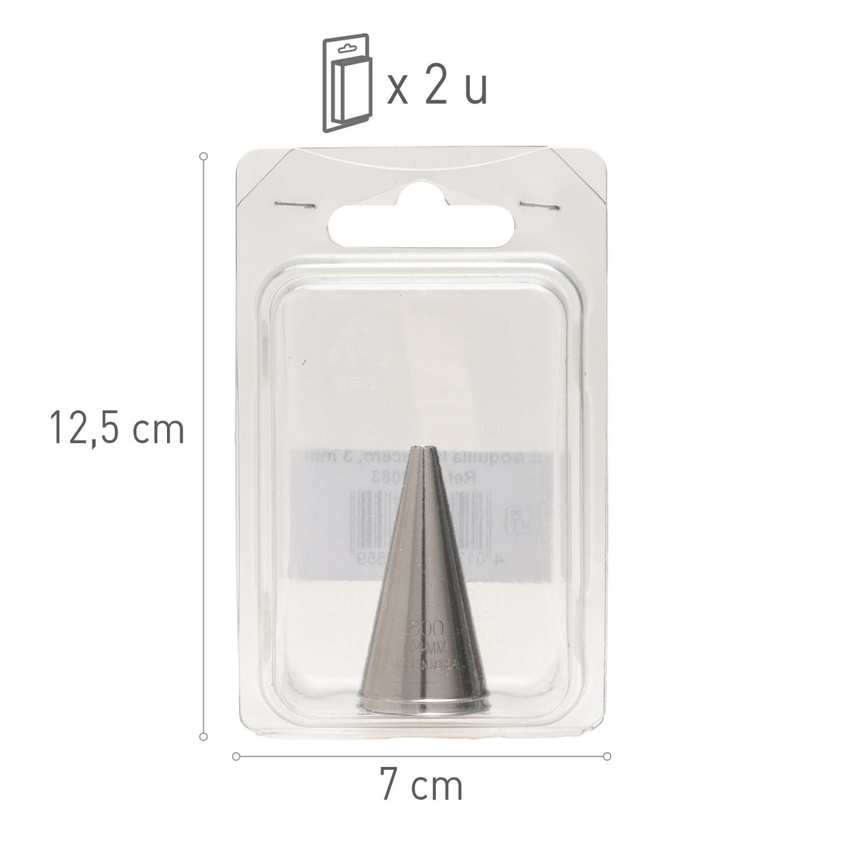 2 BOQUILLA LISA ACERO INOXIDABLE 3MM