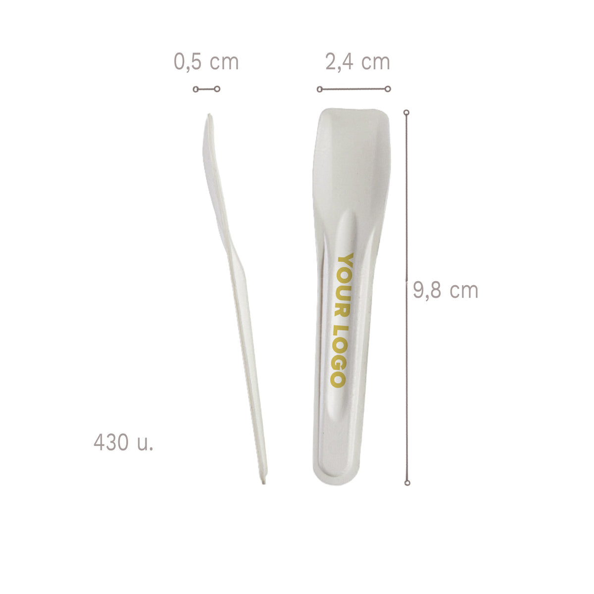 CUCHARA PAPEL HELADO 9,8 x 2,4 CMH 0,5CM -1 KG-430 UDS APROX