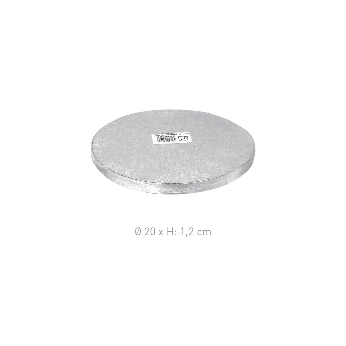 SILVER ROUND CAKE BASE Ø 20CM H1.2CM