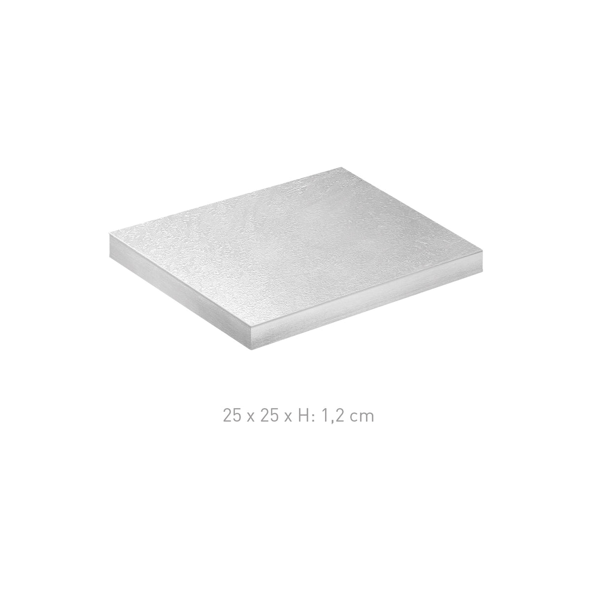 SQUARE CAKE BOARD SILVER 25X25XH1.2CM