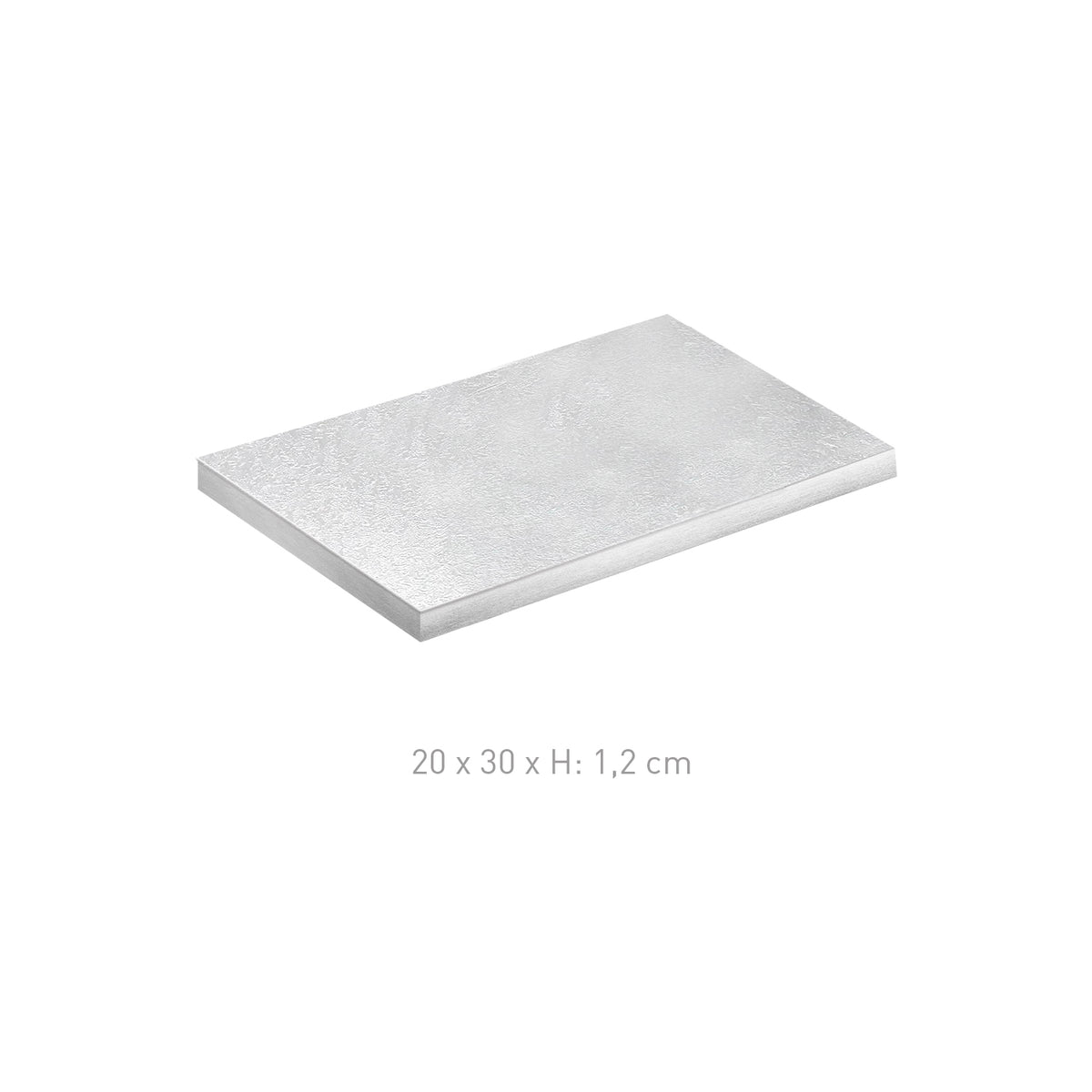 BASE DE TARTA RECTANGULAR PLATA 20X30H1.2CM