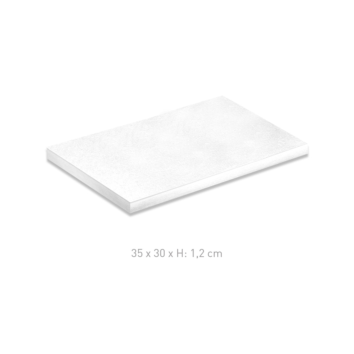 BASE DE TARTA RECTANGULAR BLANCA 35X30 H1.2CM