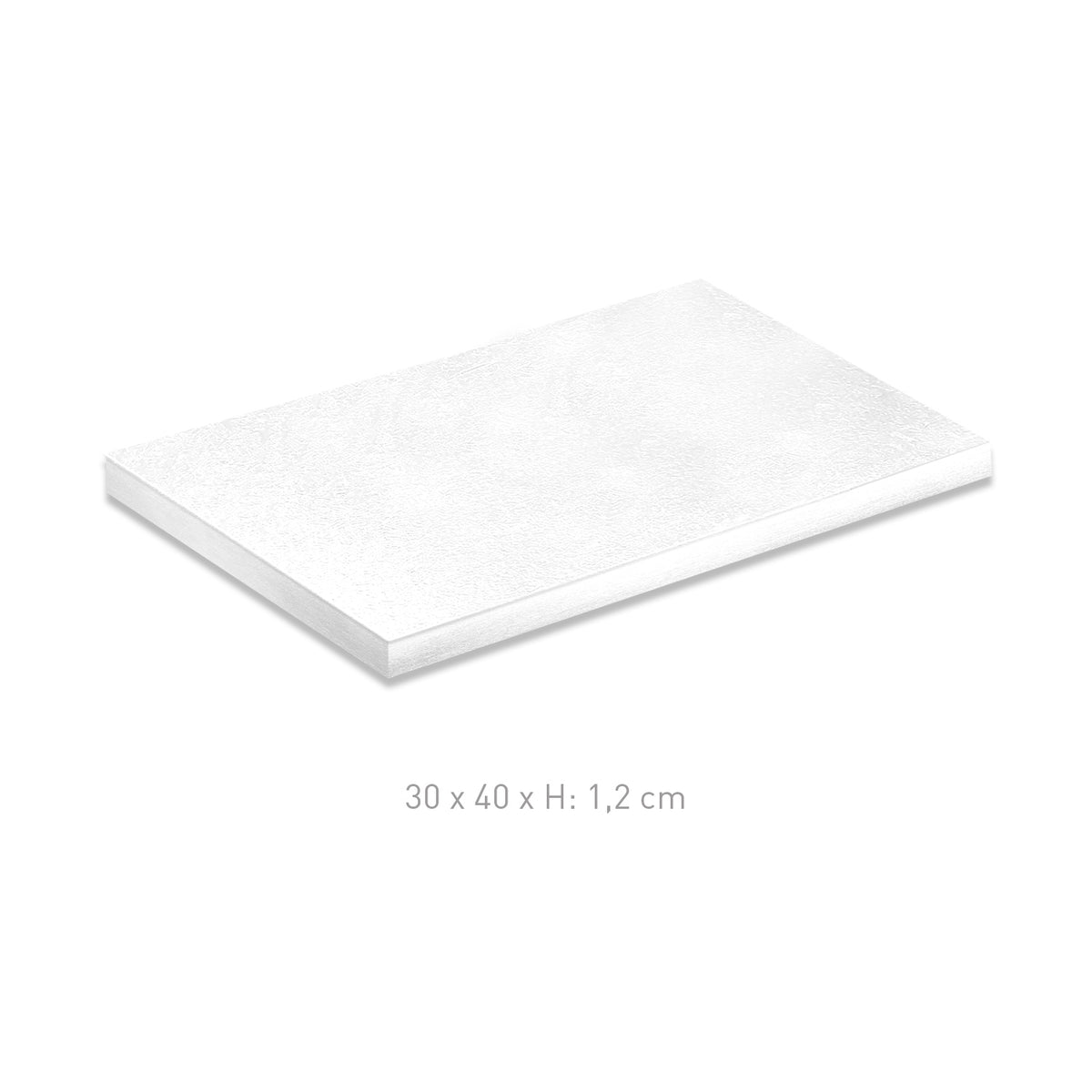 BASE DE TARTA RECTANGULAR BLANCA 30X40 H1.2CM