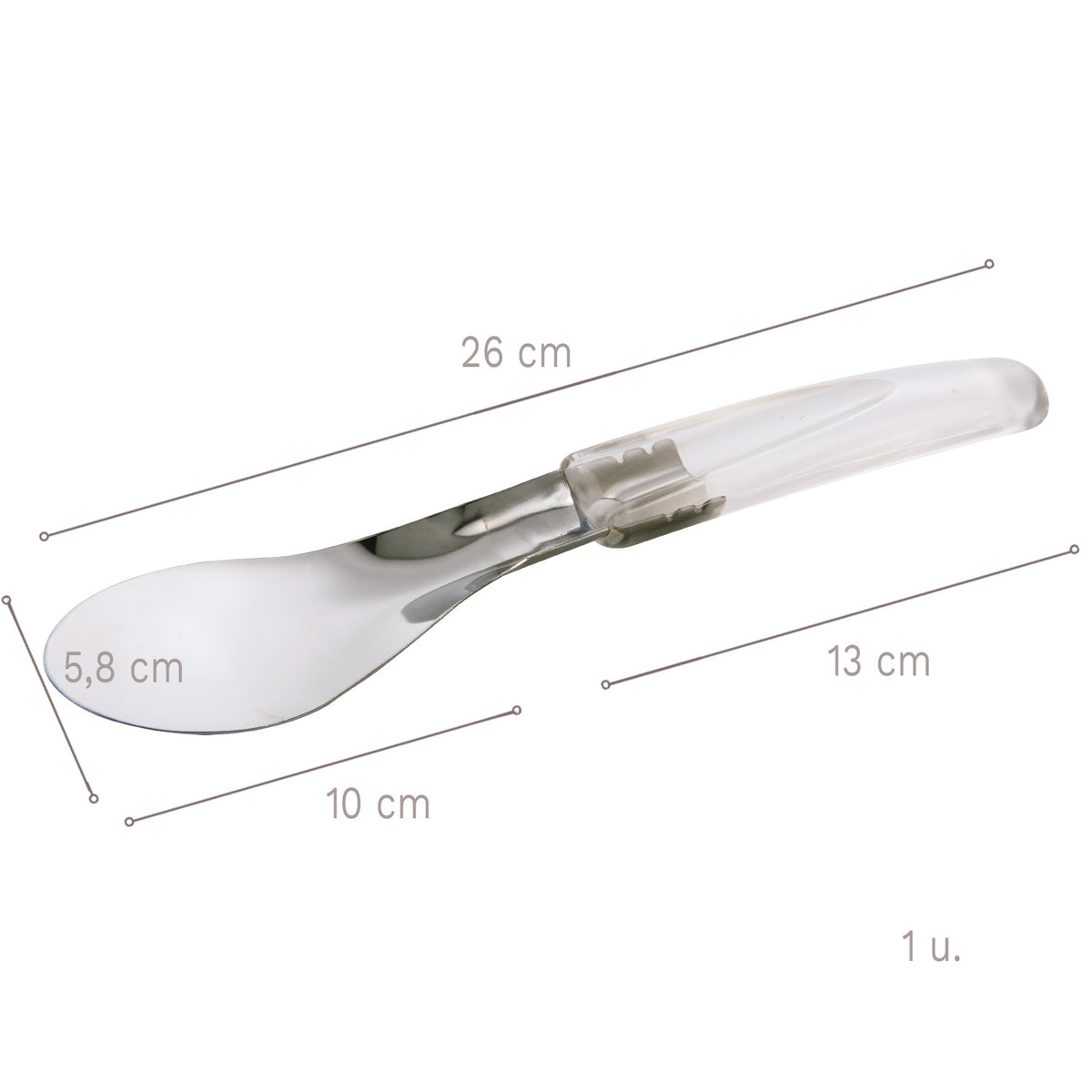 ESPÁTULA PARA HELADOS TRANSPARENTE 26 CM (MANGO 13 CM)