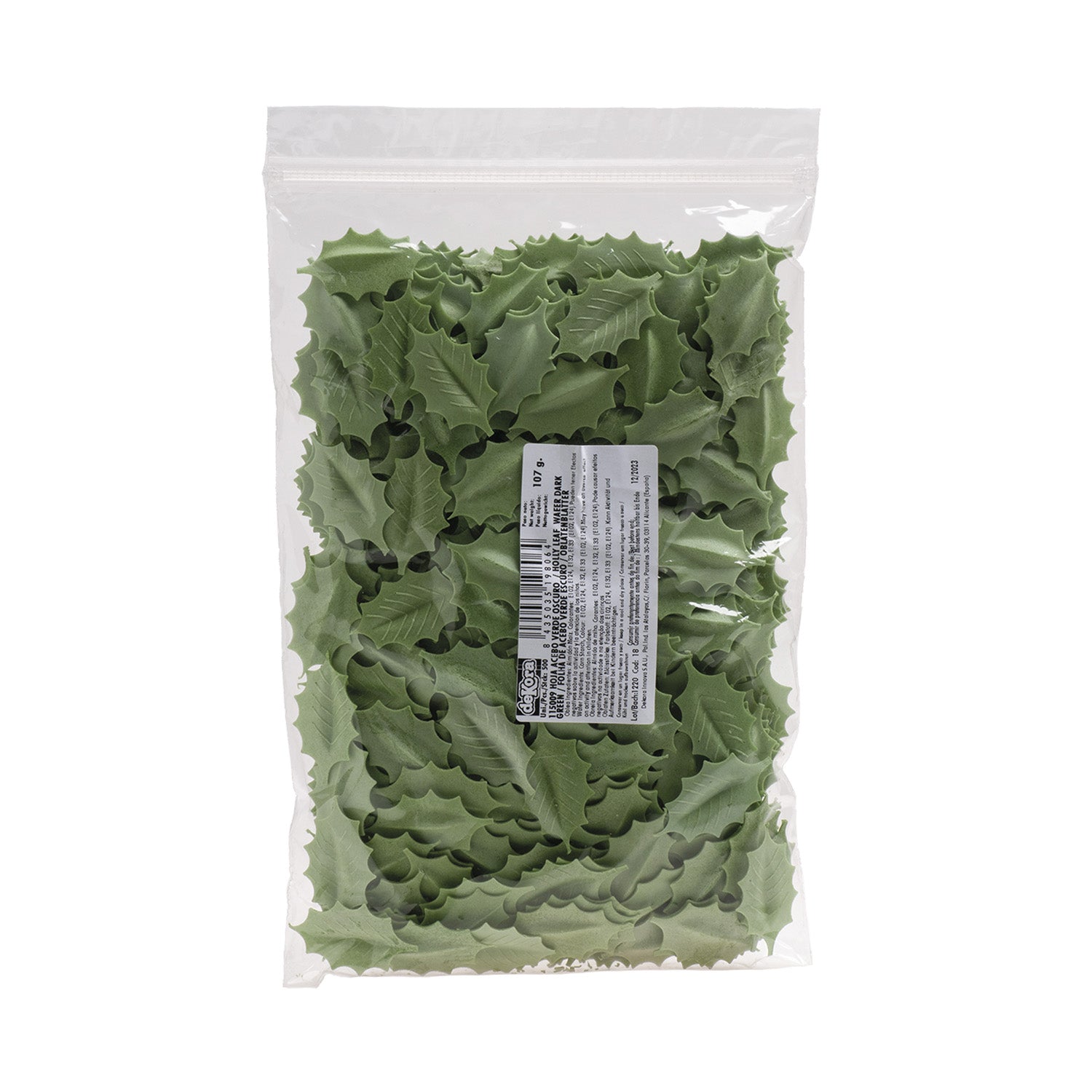 HOJA ACEBO VERDE OSCURO 4,5CM