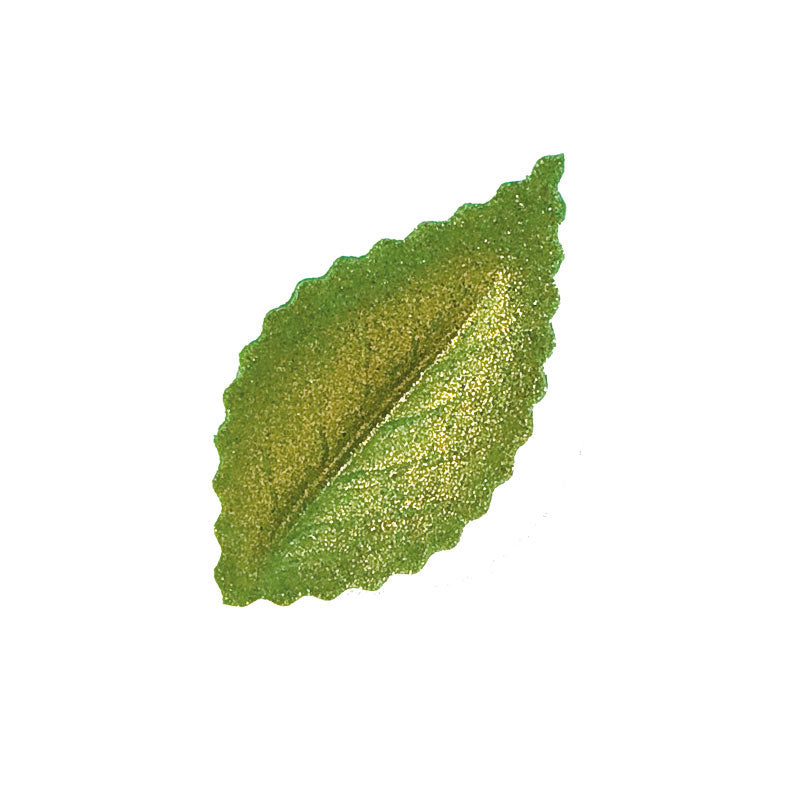 HOJA OBLEA VERDE METALIZADA  4.2CM