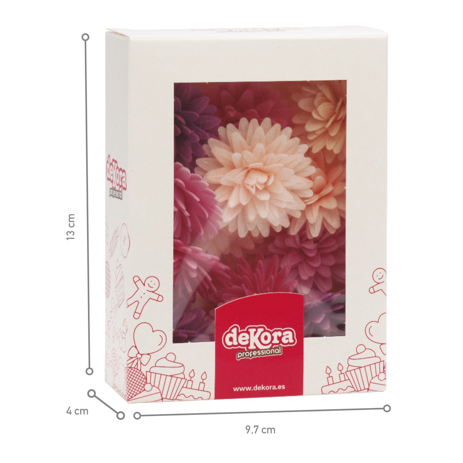 BOX OF 12 WAFER POMPONS ASSORTED COLORS Ø 4.5CM