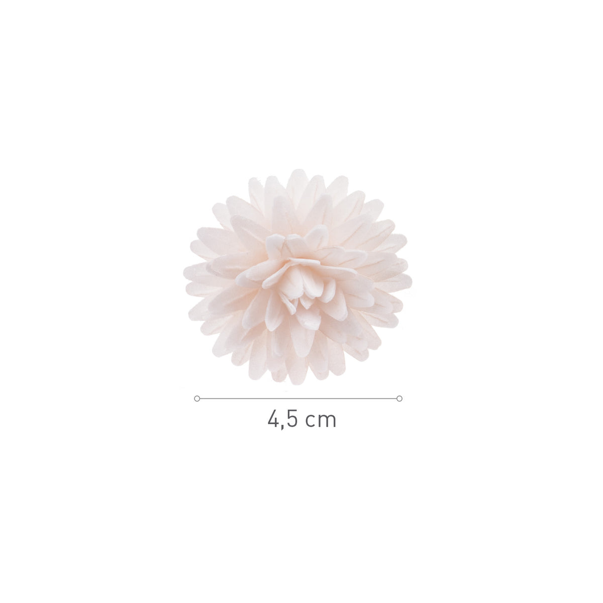 BOX OF 12 WHITE WAFER POMPONS Ø 4.5CM