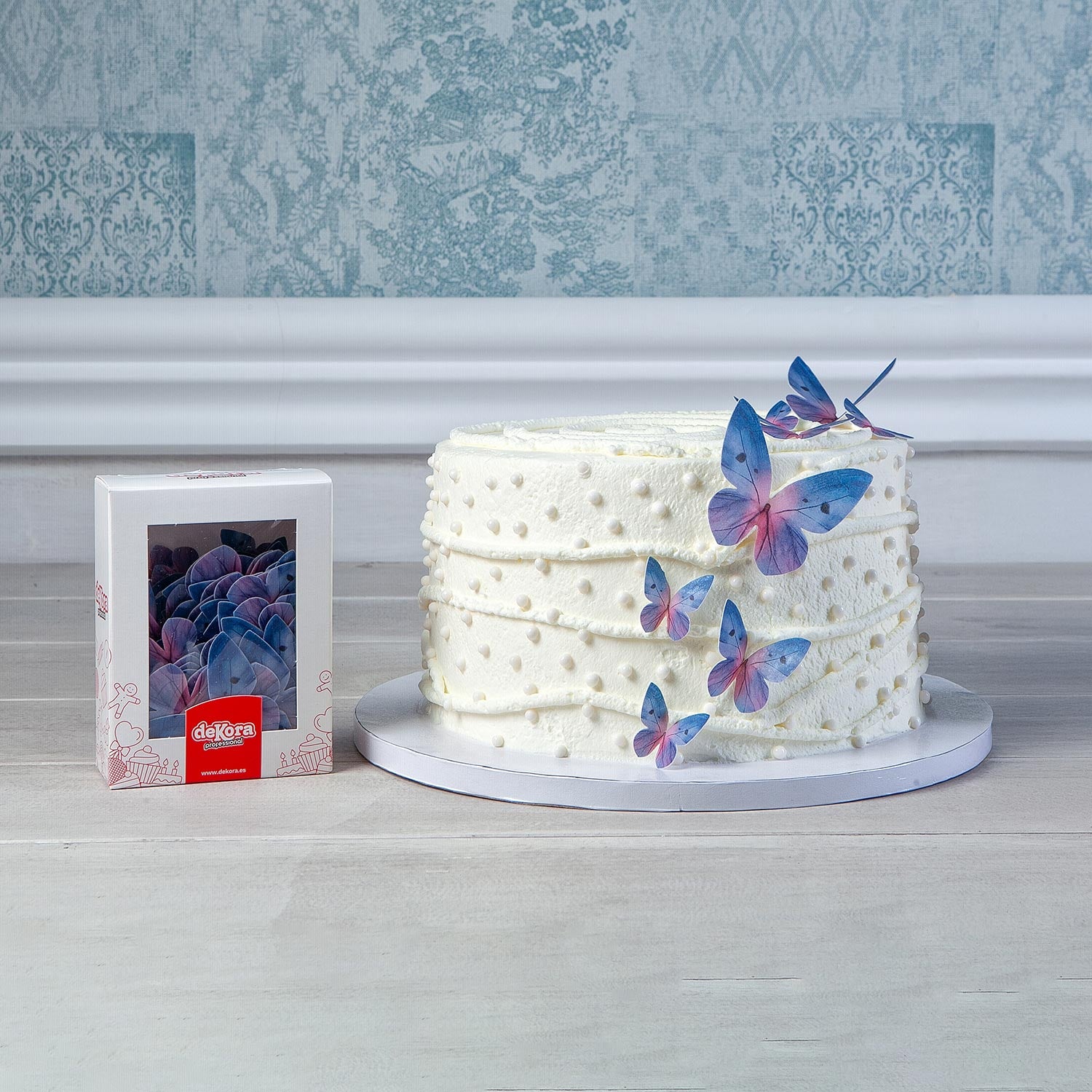 BUTTERFLIES WAFER BLUE TONES 3-6CM