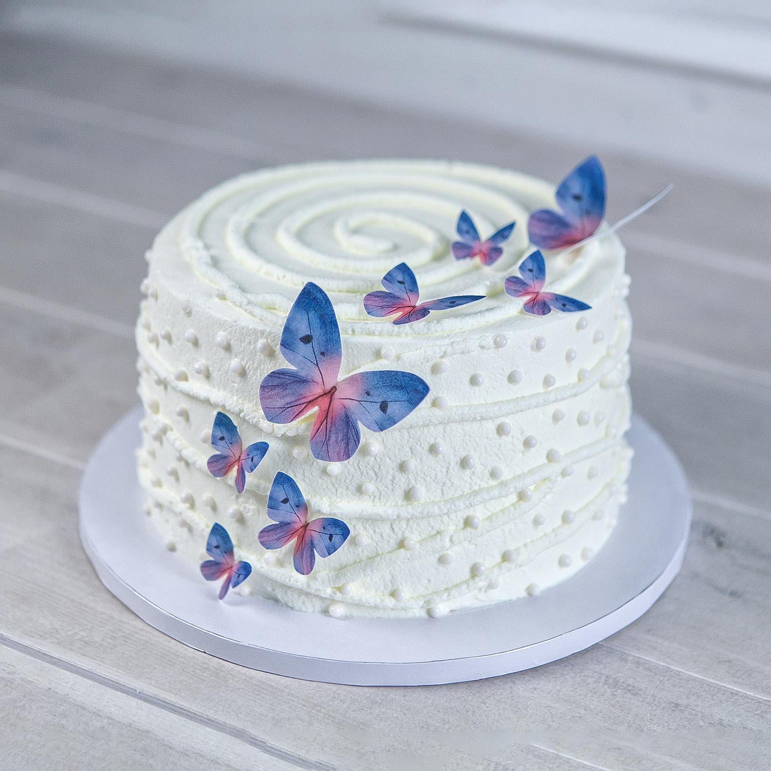 BUTTERFLIES WAFER BLUE TONES 3-6CM