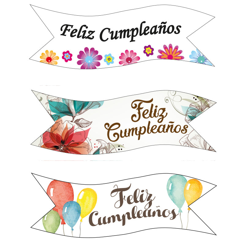 BANDERAS OBLEA FELIZ CUMPLEAÑOS