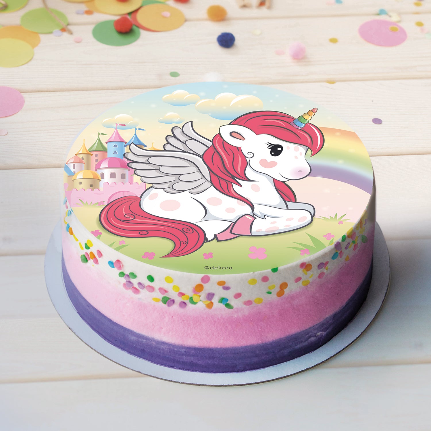 DISCO OBLEA TARTA UNICORNIO 20CM