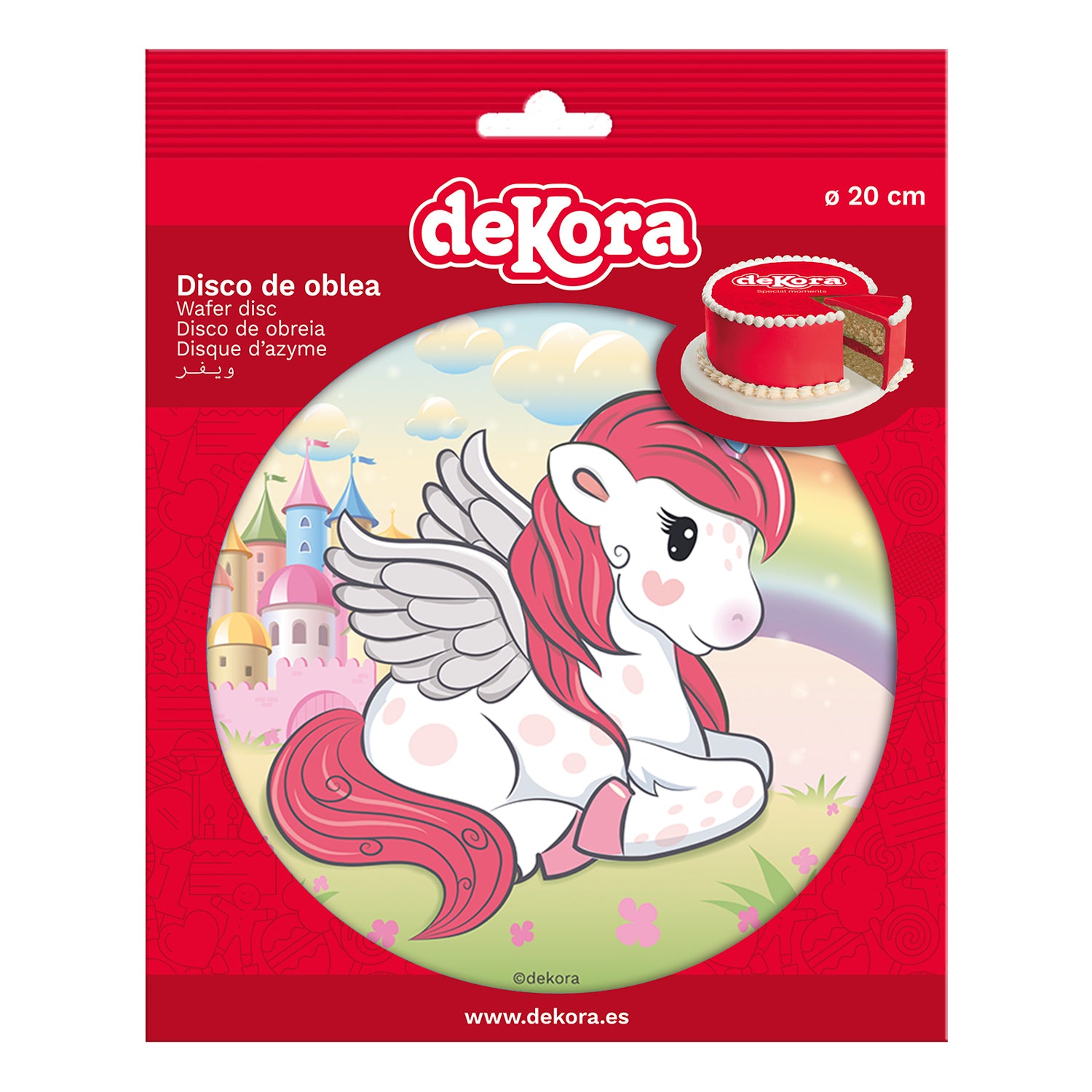 DISCO OBLEA TARTA UNICORNIO 20CM