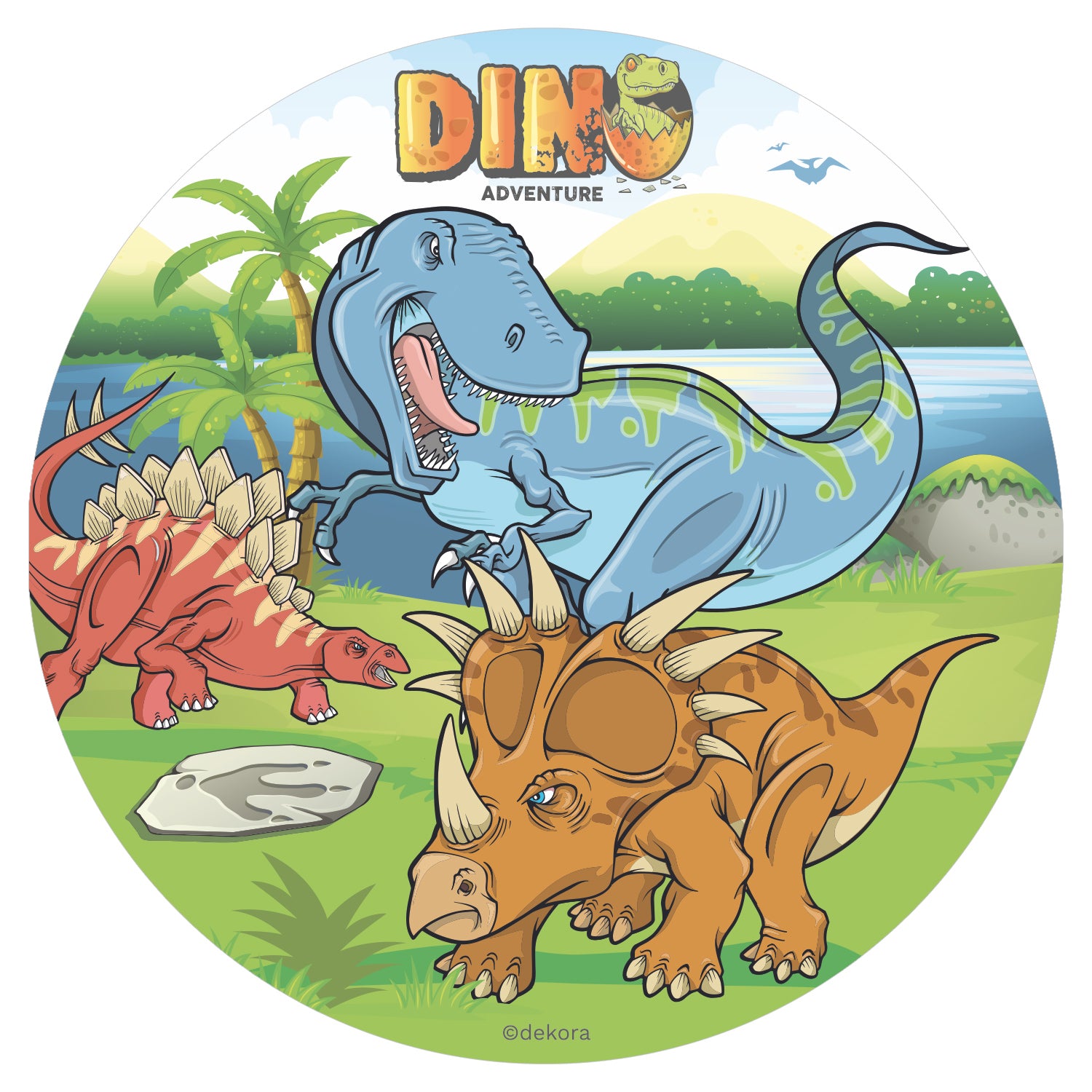 DISCO OBLEA TARTA DINOSAURIO 20CM