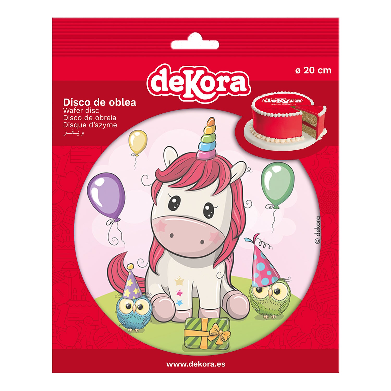 DISCO OBLEA TARTA UNICORNIO BABY 20CM