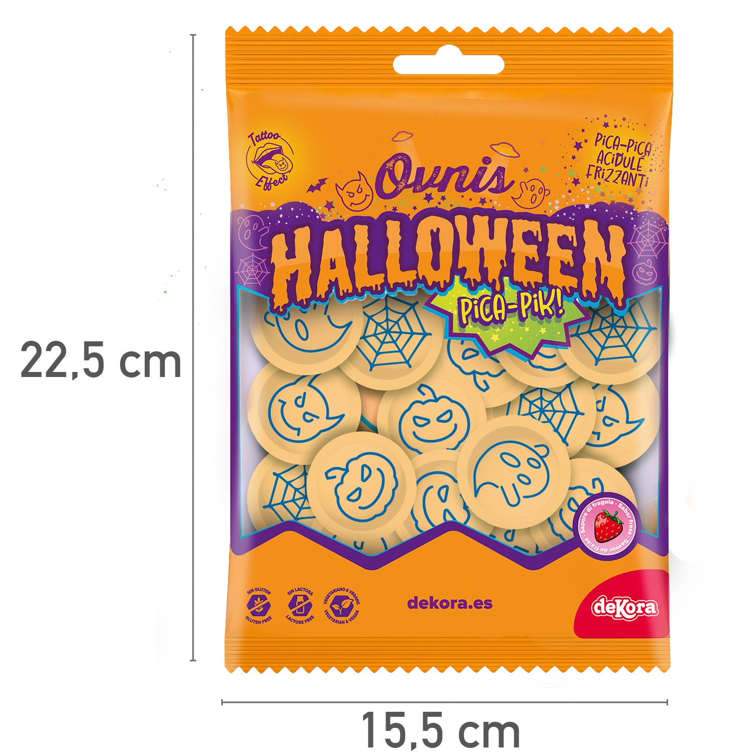 OVNIS OBLEA RELLENOS CON PICA PICA TATTOO HALLOWEEN 39GR