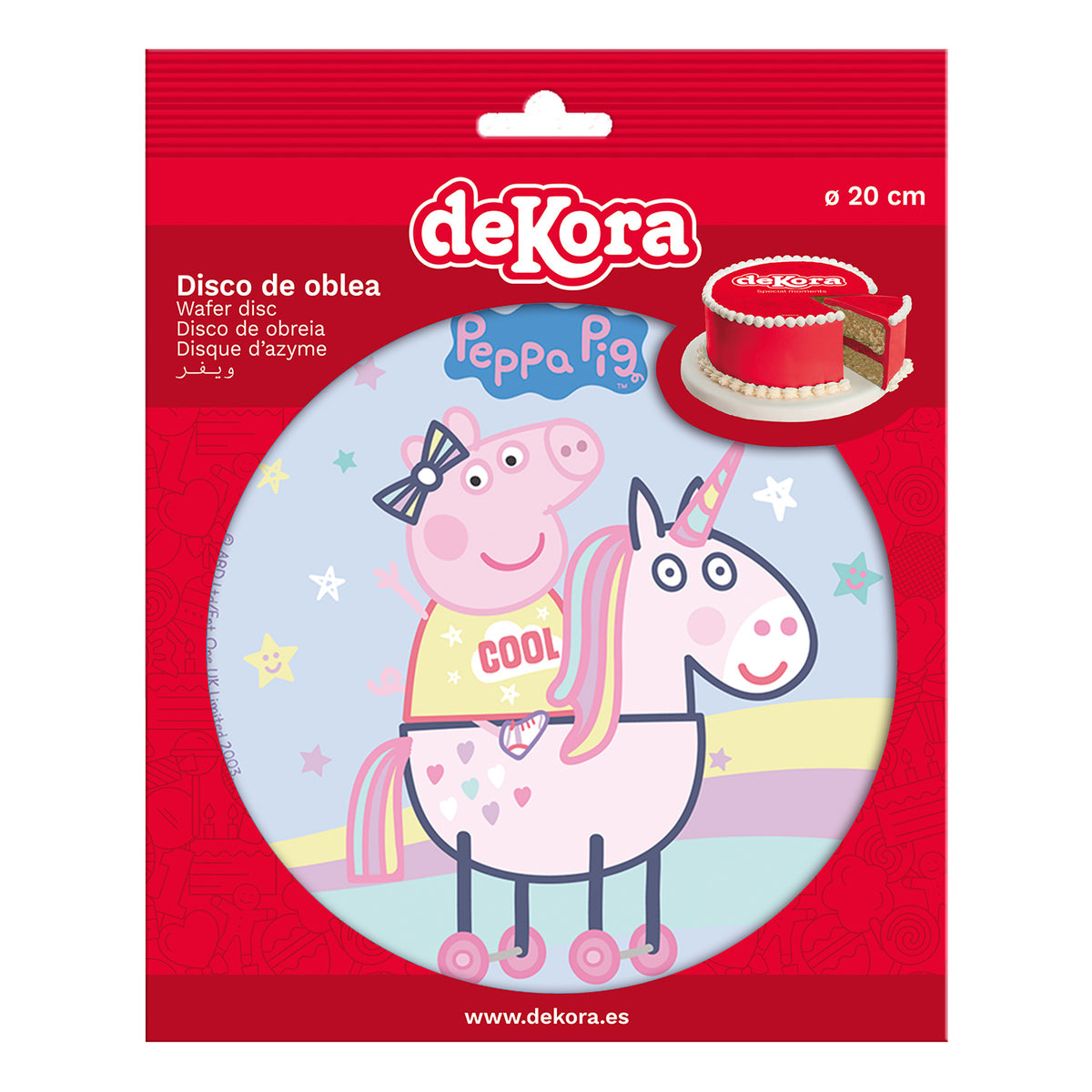 DISCO OBLEA TARTA PEPPA PIG 20CM