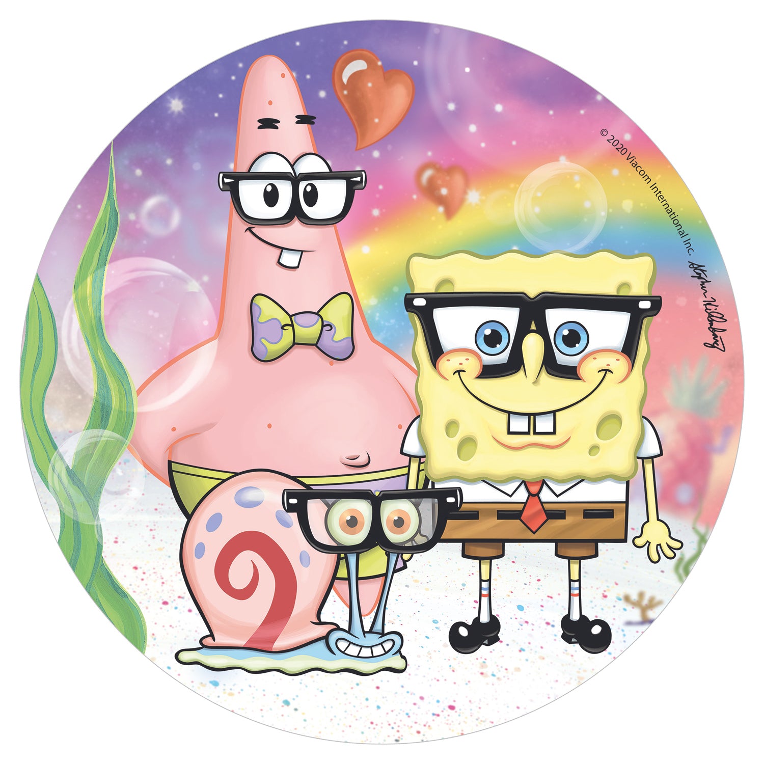 DISCO OBLEA TARTA BOB ESPONJA GAFAS 20CM