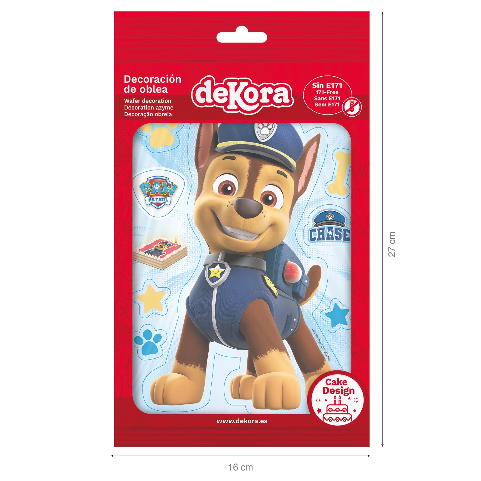 SILUETA OBLEA TARTA CHASE PATRULLA CANINA 14.8X21CM A5