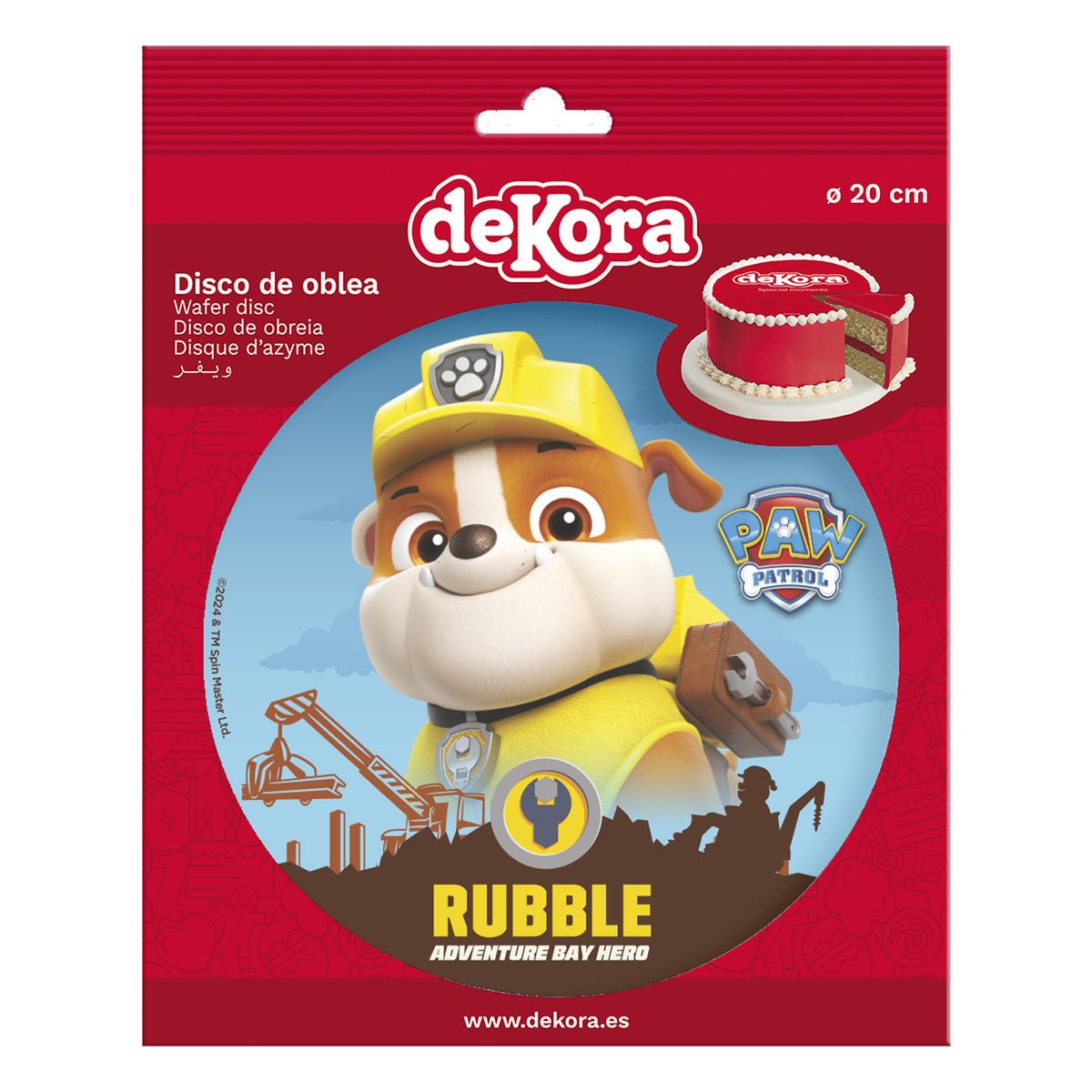 DISCO OBLEA TARTA RUBBLE 20CM