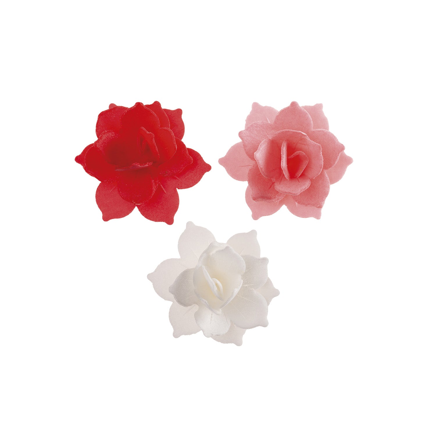 8 MINI NENUFAR OBLEA ROJA/ROSA 4,5CM