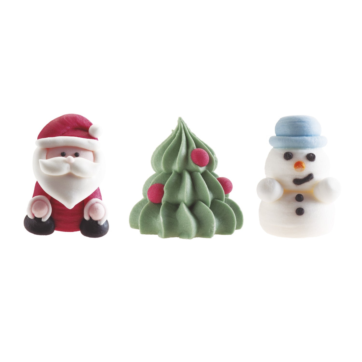 AZÚCAR 3D PAPÁ NOEL, ÁRBOL Y MUÑECO NIEVE 3~4.5CM