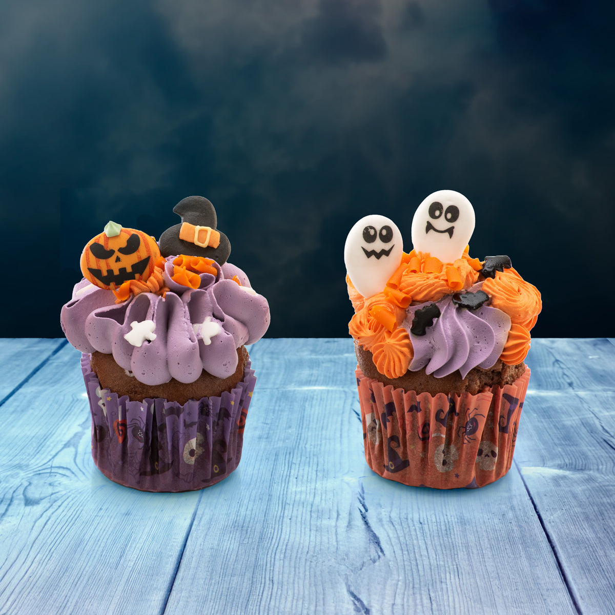 DECORACIÓN AZÚCAR  FANTASMA, CALABAZA Y BRUJA