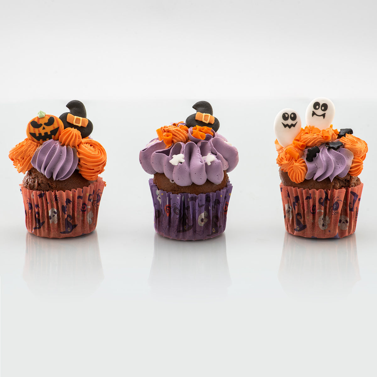 DECORACIÓN AZÚCAR  FANTASMA, CALABAZA Y BRUJA