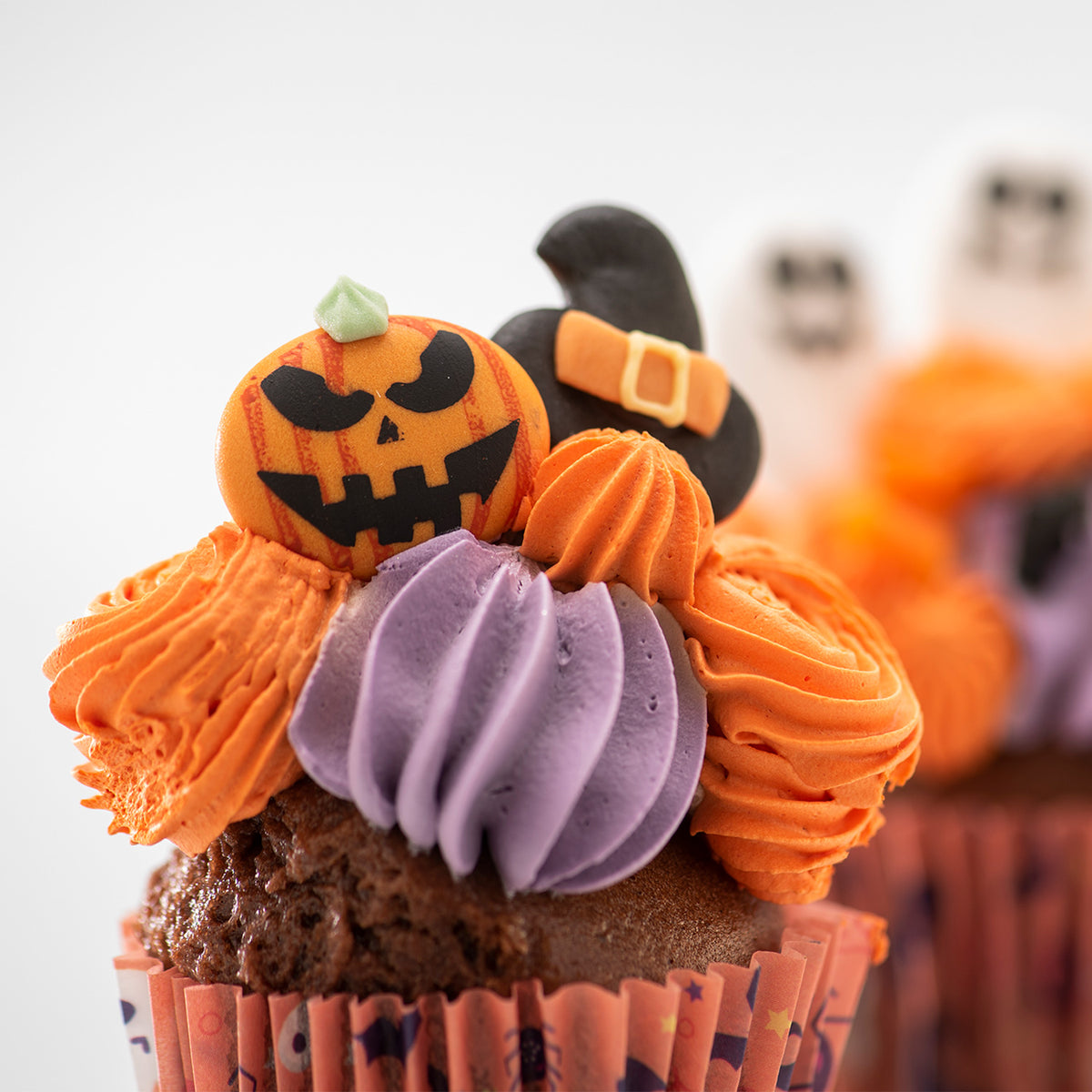 DECORACIÓN AZÚCAR  FANTASMA, CALABAZA Y BRUJA
