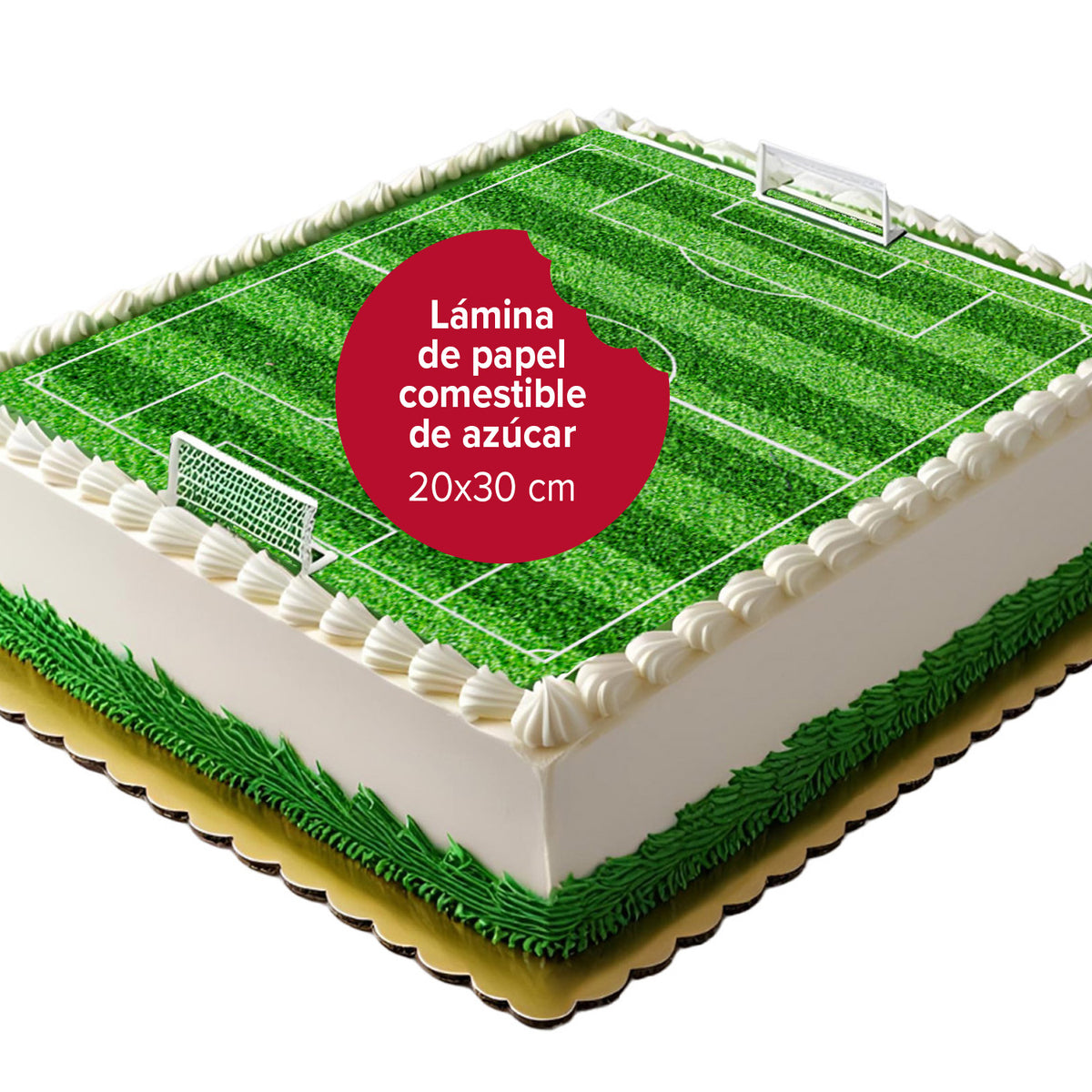 LAMINA COMESTIBLE CAMPO FUTBOL 20X30CM ZERO