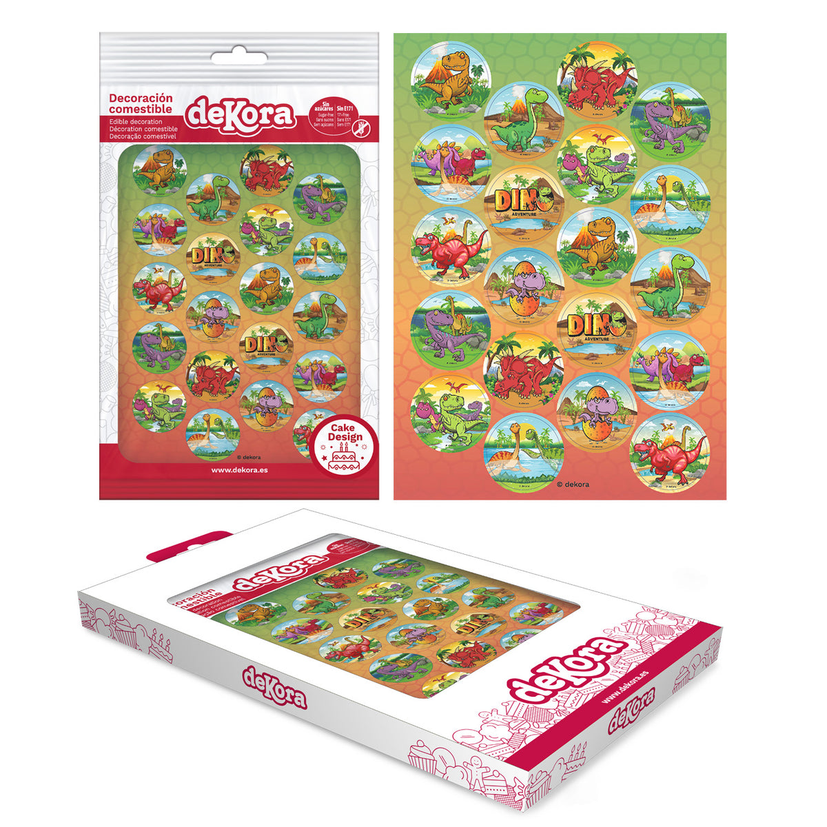 MINI DISCOS COMESTIBLES DINOSAURIOS Ø 3,4CM ZERO A5