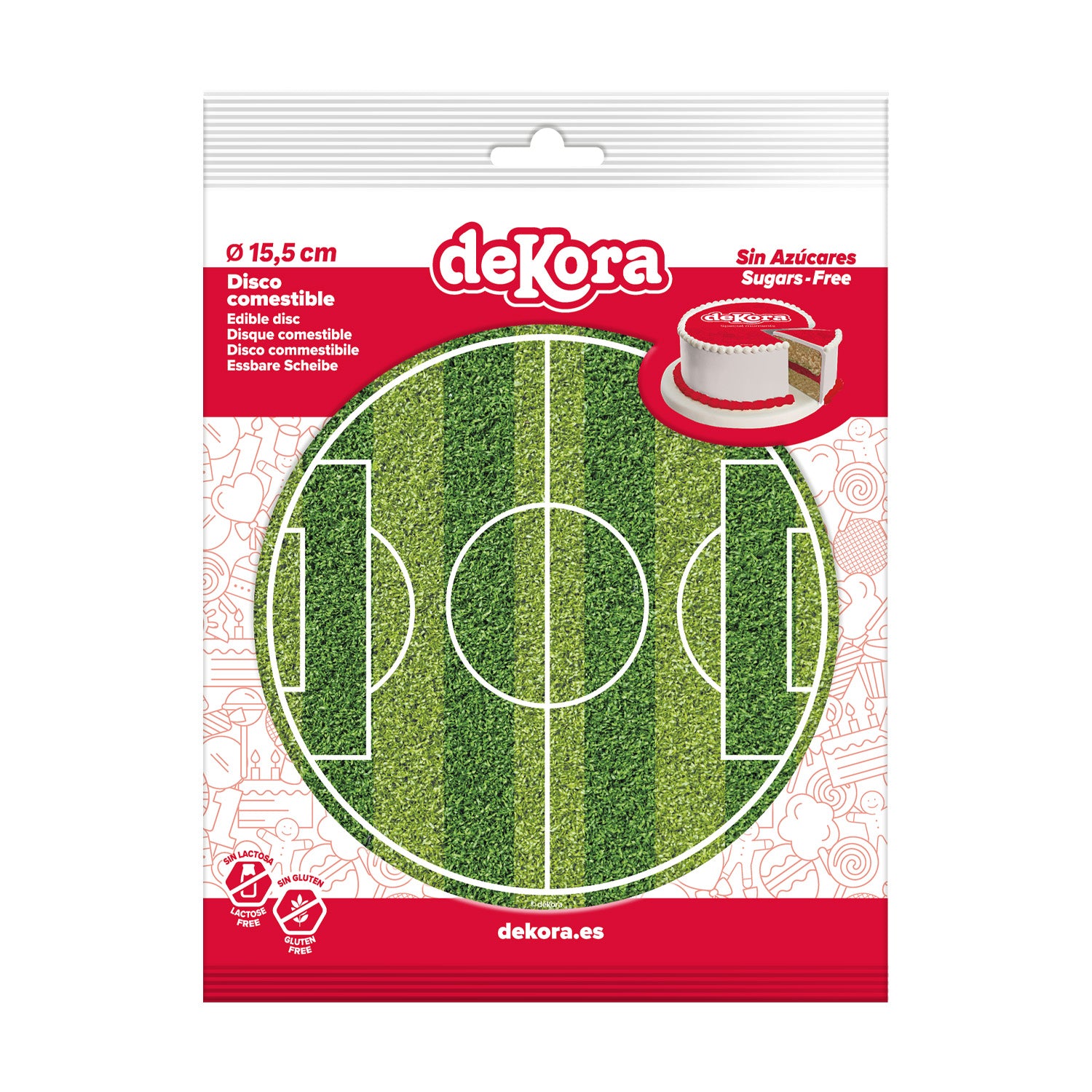 DISCO COMESTIBLE TARTA CAMPO DE FUTBOL 15.5CM