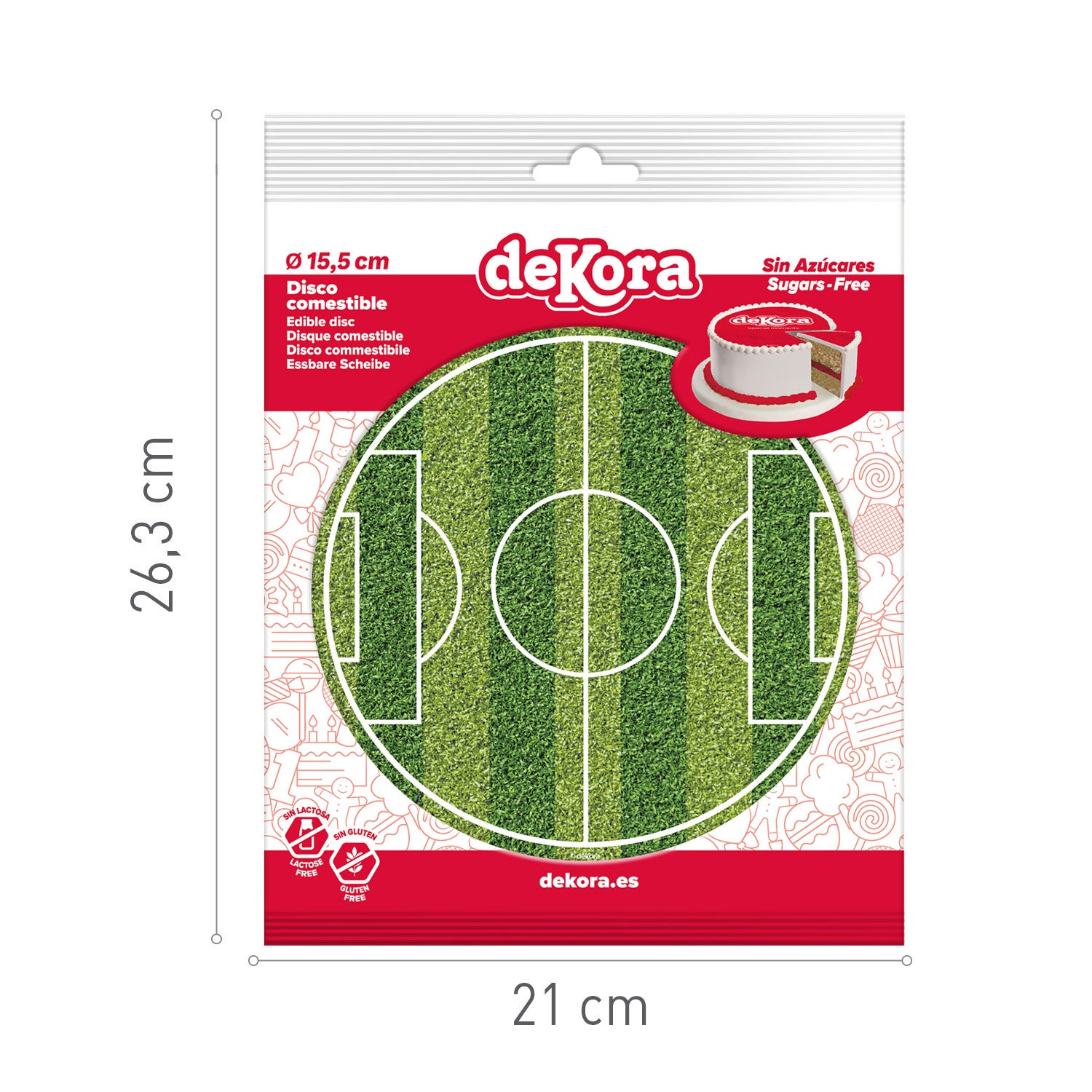 DISCO COMESTIBLE TARTA CAMPO DE FUTBOL 15.5CM