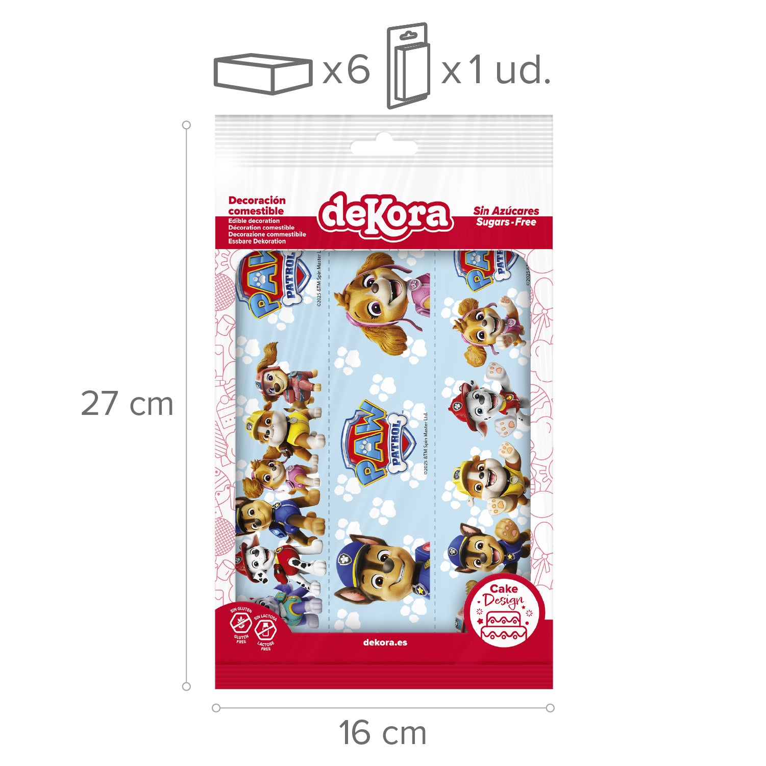 RIBBONS FONDANT DECORATION PAW PATROL A5 14,8X21CM