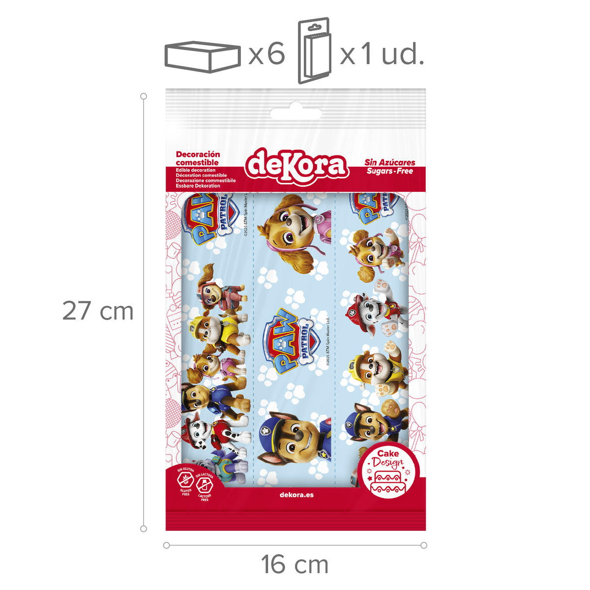 RIBBONS FONDANT DECORATION PAW PATROL A5 14,8X21CM