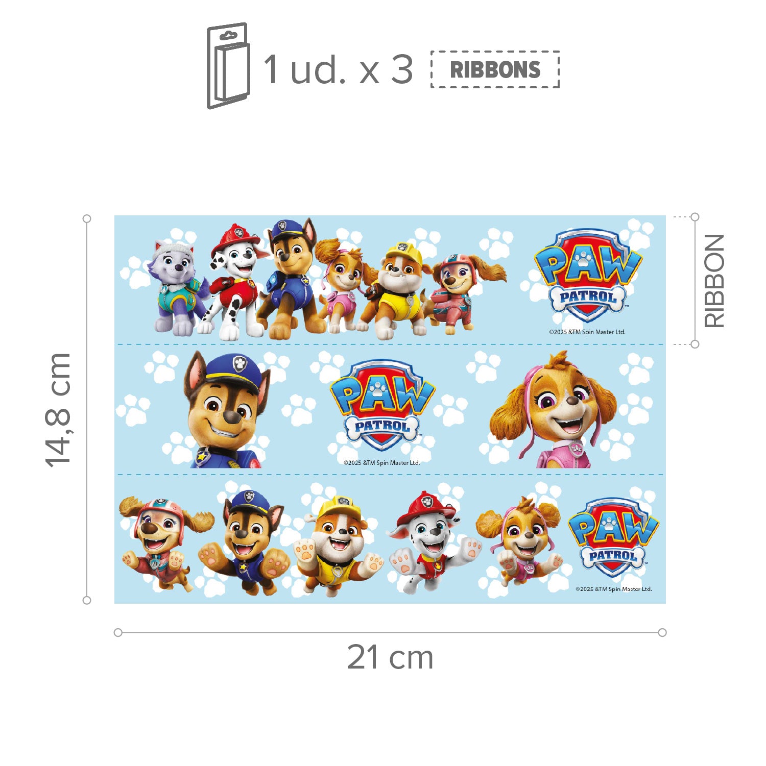 RIBBONS FONDANT DECORATION PAW PATROL A5 14,8X21CM