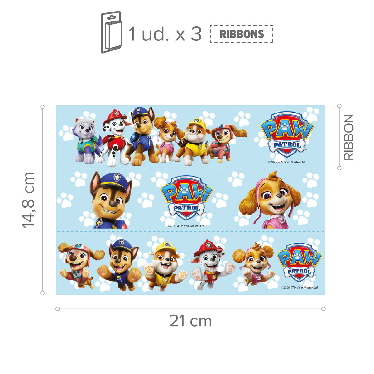 RIBBONS FONDANT DECORATION PAW PATROL A5 14,8X21CM