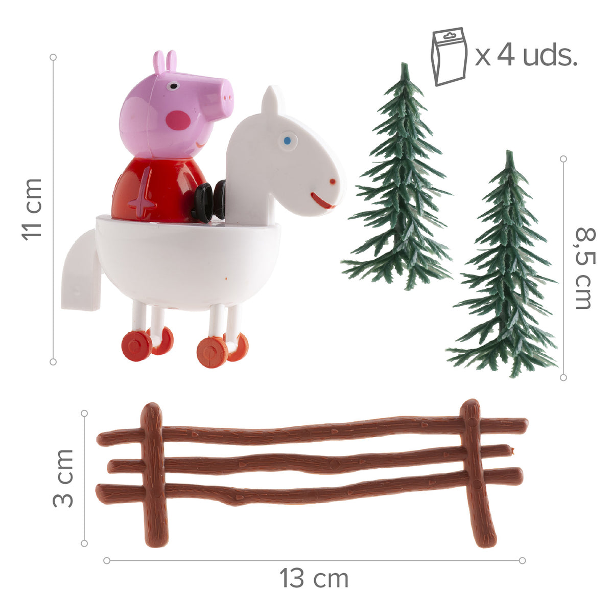 KIT PVC RETAIL PEPPA PIG PARA DECORAR TARTAS