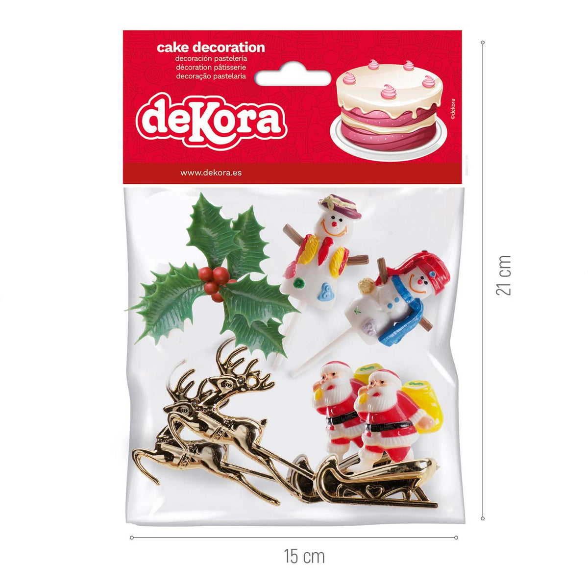 CAKE TOPPER FIGURA PLASTICO 3 MODELOS, 6 UDS, 12 BOLSAS