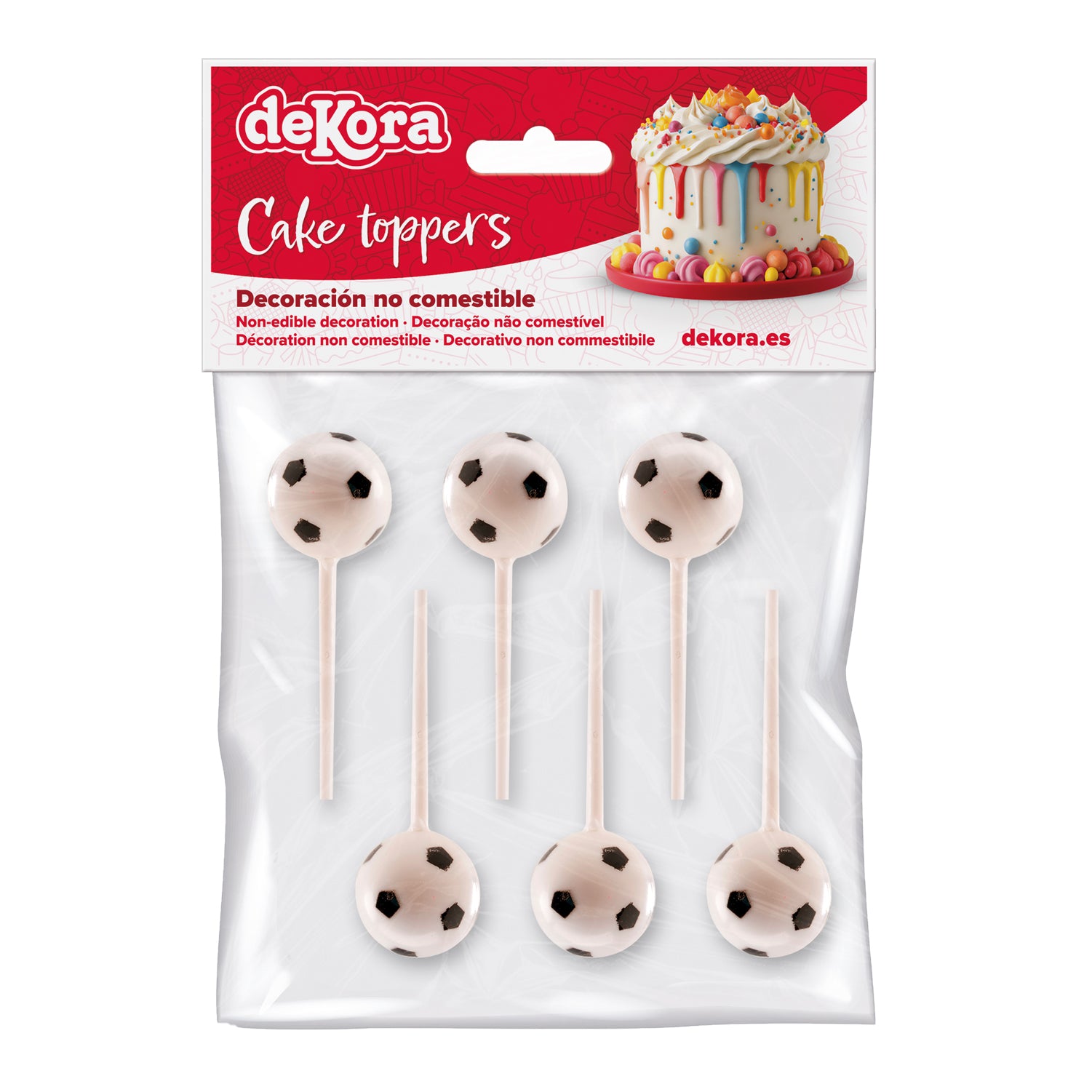 CAKE TOPPER BALONES FÚTBOL 6 UDS 12 BOLSAS