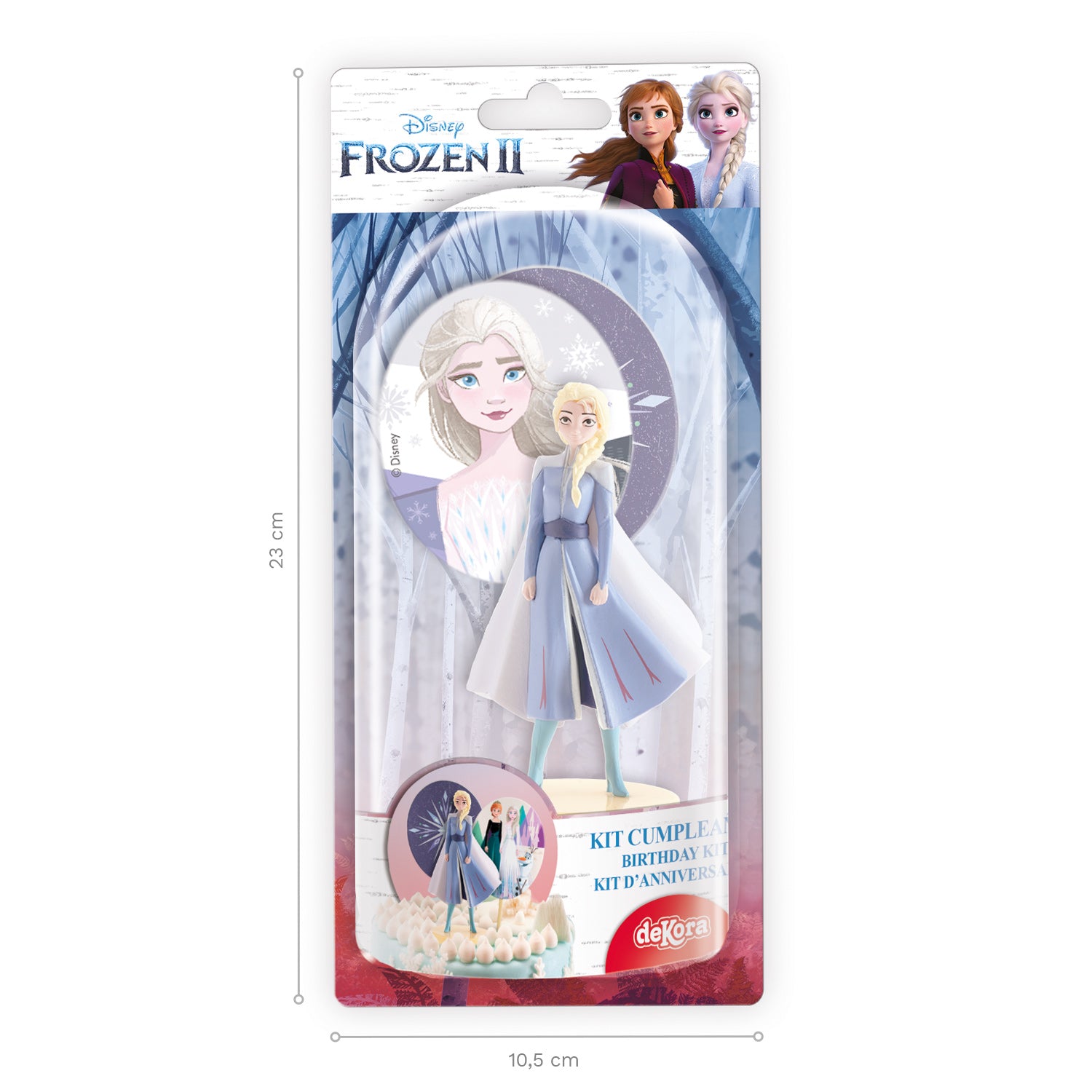 KIT PVC CON PINCHOS FROZEN 2 ELSA PARA DECORAR TARTAS