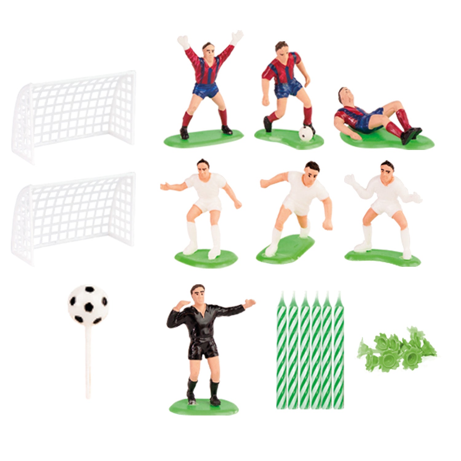 KIT PVC RETAIL FUTBOL CON 10 VELAS PARA DECORAR TARTAS