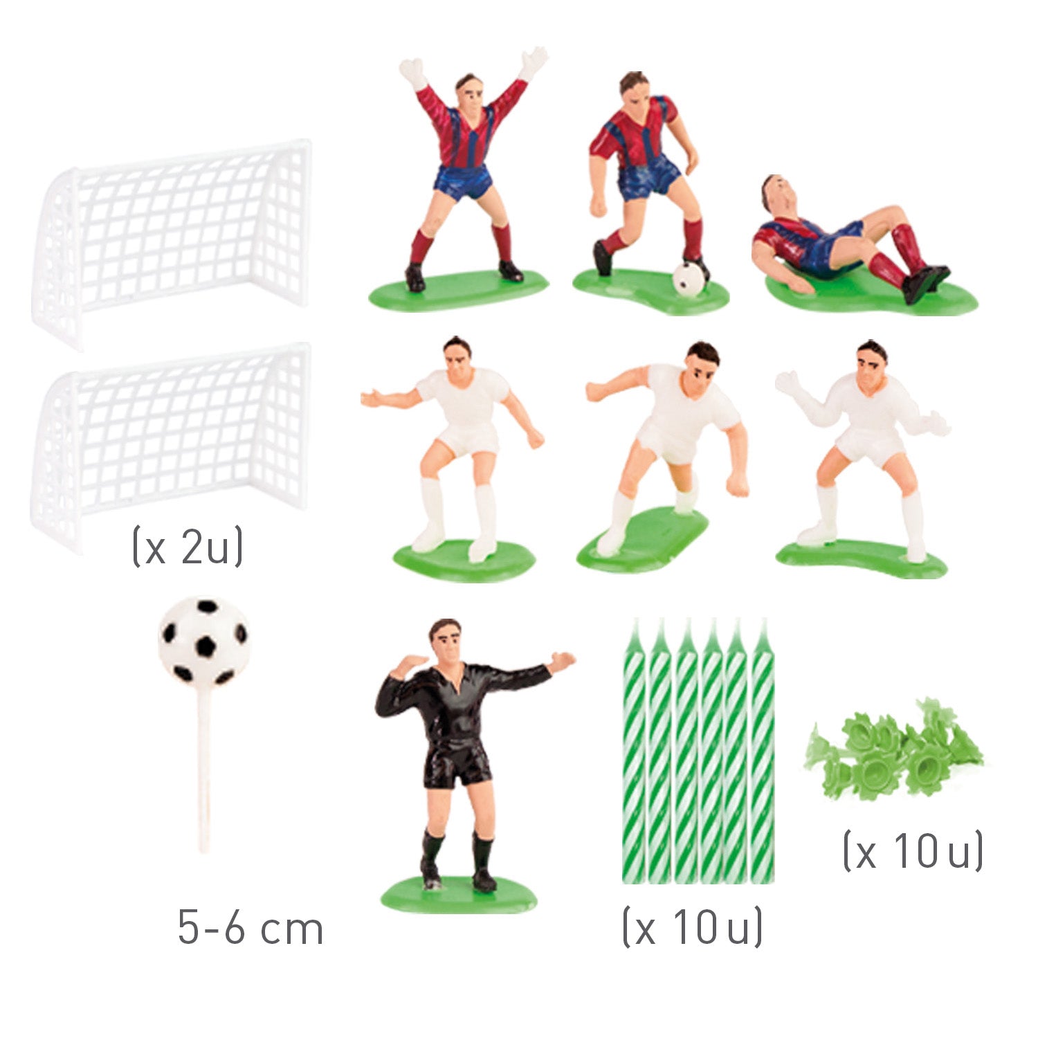 KIT PVC RETAIL FUTBOL CON 10 VELAS PARA DECORAR TARTAS