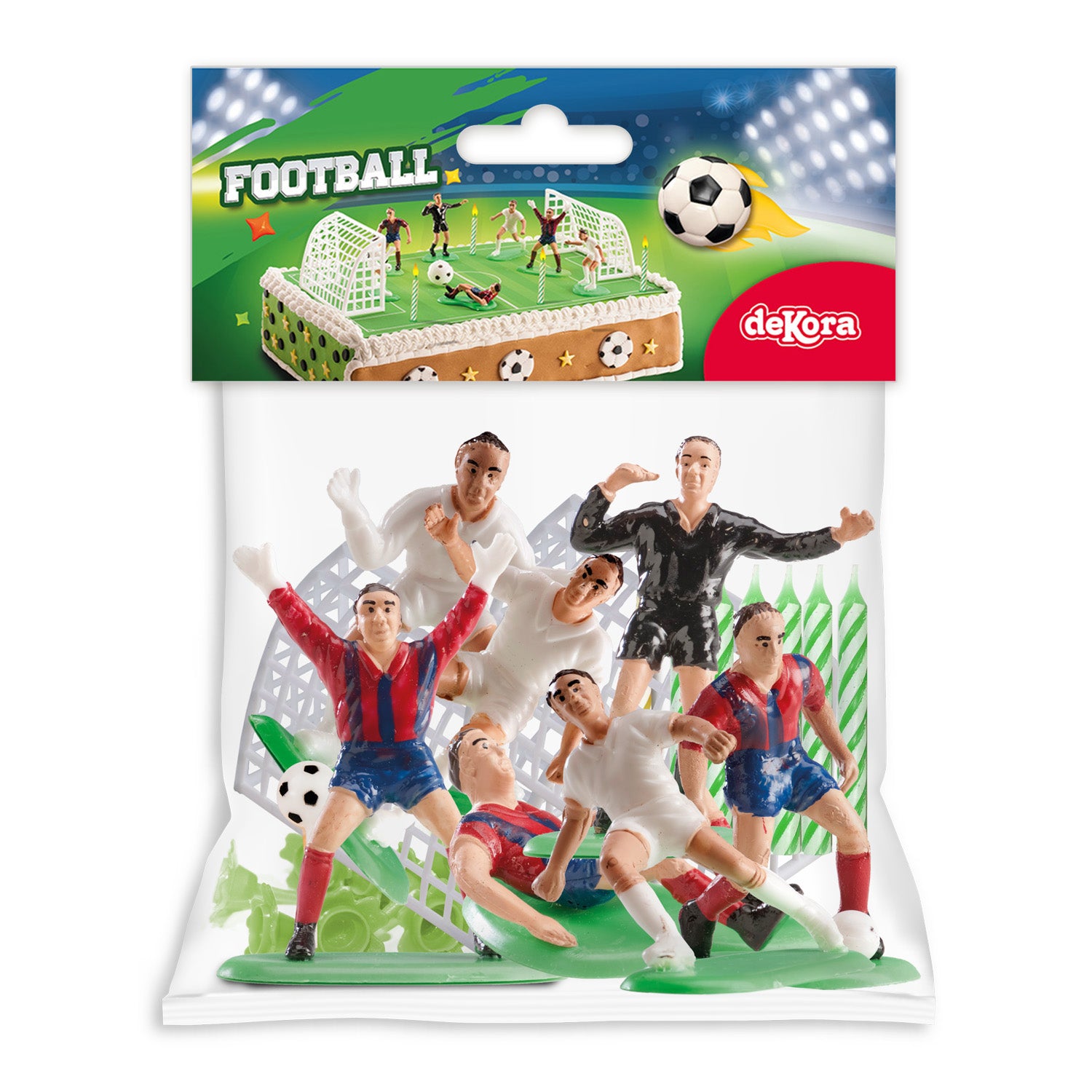KIT PVC RETAIL FUTBOL CON 10 VELAS PARA DECORAR TARTAS